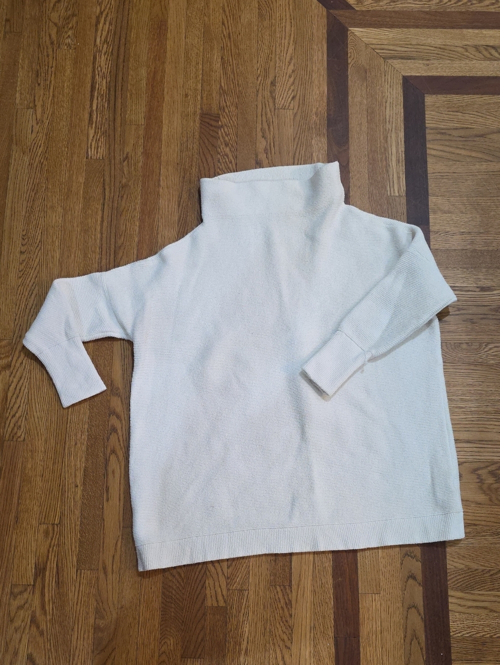 Free People Cream Knit Turtleneck Sweater Size XL